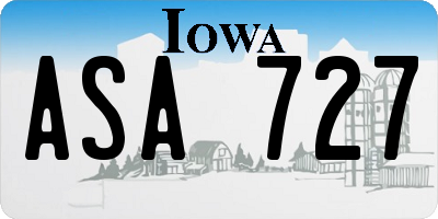 IA license plate ASA727