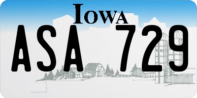 IA license plate ASA729