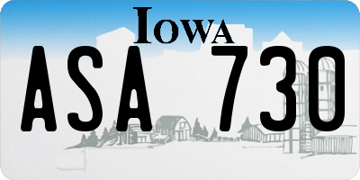 IA license plate ASA730