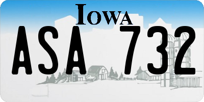 IA license plate ASA732
