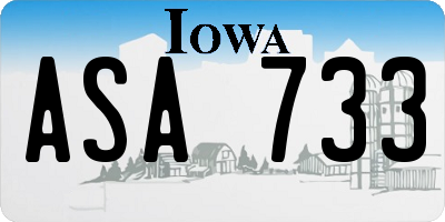 IA license plate ASA733