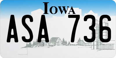 IA license plate ASA736