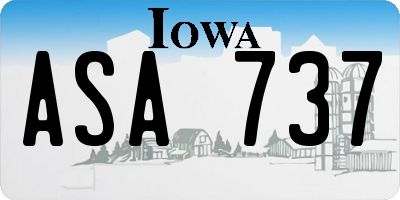 IA license plate ASA737