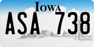 IA license plate ASA738