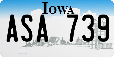 IA license plate ASA739