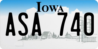 IA license plate ASA740