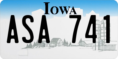 IA license plate ASA741