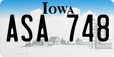 IA license plate ASA748