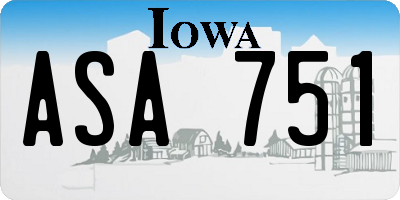 IA license plate ASA751