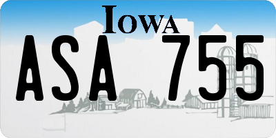 IA license plate ASA755