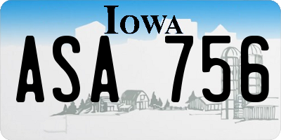 IA license plate ASA756