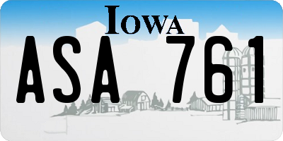 IA license plate ASA761