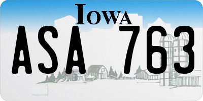 IA license plate ASA763