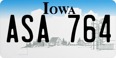 IA license plate ASA764