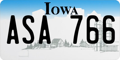 IA license plate ASA766