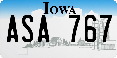 IA license plate ASA767