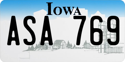 IA license plate ASA769