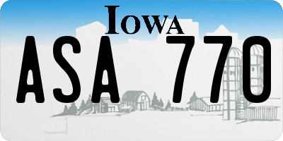 IA license plate ASA770