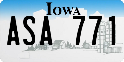 IA license plate ASA771