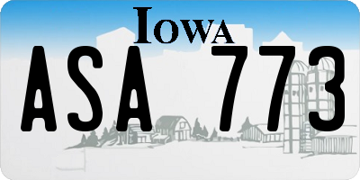 IA license plate ASA773