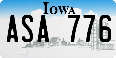 IA license plate ASA776