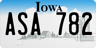 IA license plate ASA782