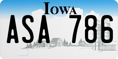 IA license plate ASA786