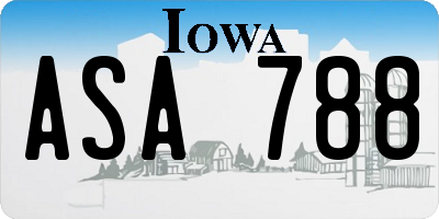 IA license plate ASA788