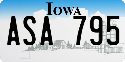 IA license plate ASA795