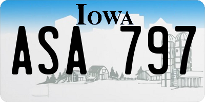 IA license plate ASA797