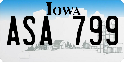 IA license plate ASA799