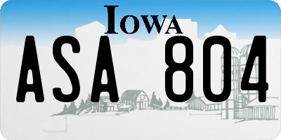 IA license plate ASA804