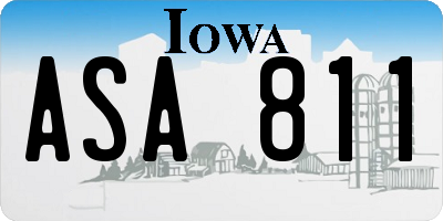 IA license plate ASA811