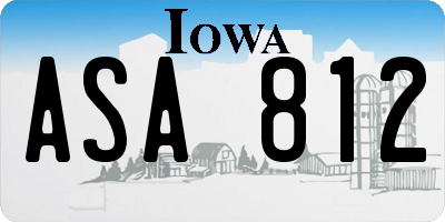IA license plate ASA812