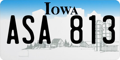 IA license plate ASA813