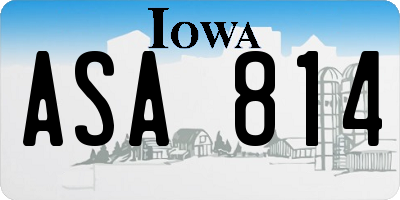 IA license plate ASA814