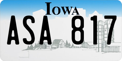 IA license plate ASA817