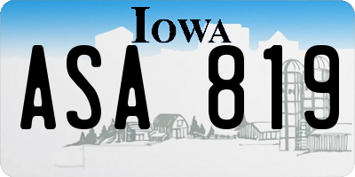 IA license plate ASA819