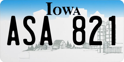 IA license plate ASA821