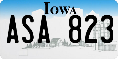 IA license plate ASA823