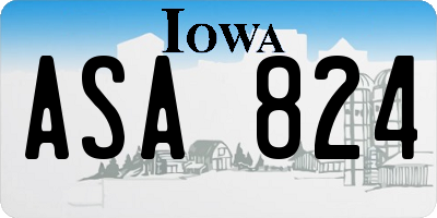 IA license plate ASA824