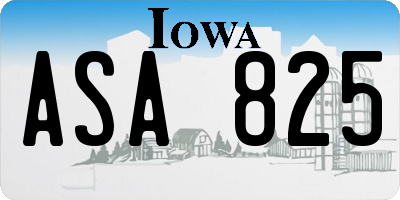 IA license plate ASA825
