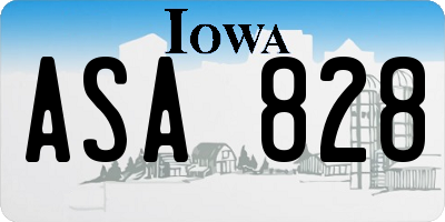 IA license plate ASA828