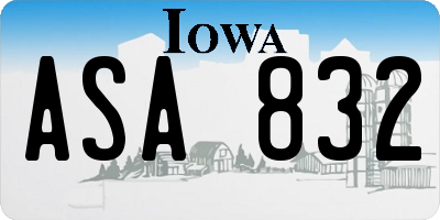 IA license plate ASA832