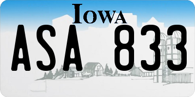 IA license plate ASA833