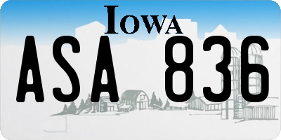 IA license plate ASA836