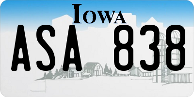 IA license plate ASA838