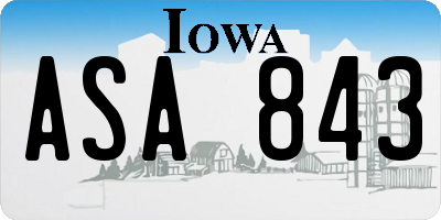 IA license plate ASA843