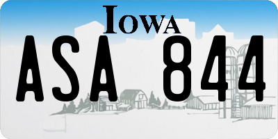 IA license plate ASA844