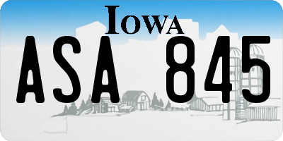 IA license plate ASA845